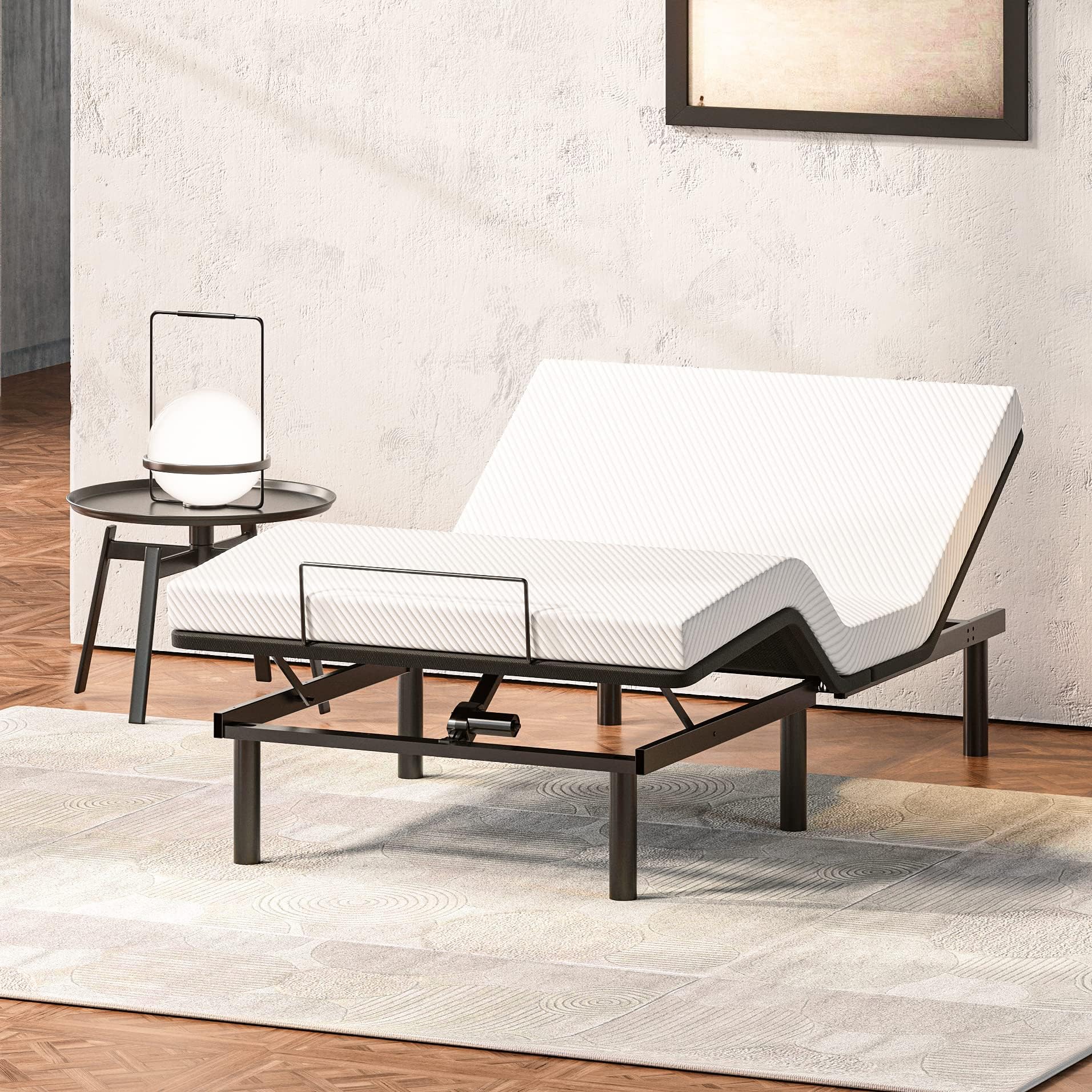 Koorlian Twin Adjustable Bed Frame, Ergonomic Stand-Alone Bed Base with Head and Foot Incline, Zero Gravity, Wireless Remote, Quiet Motor, 12 inch Legs for Storage, 5-Minute Assemble(3 ways for Usage)