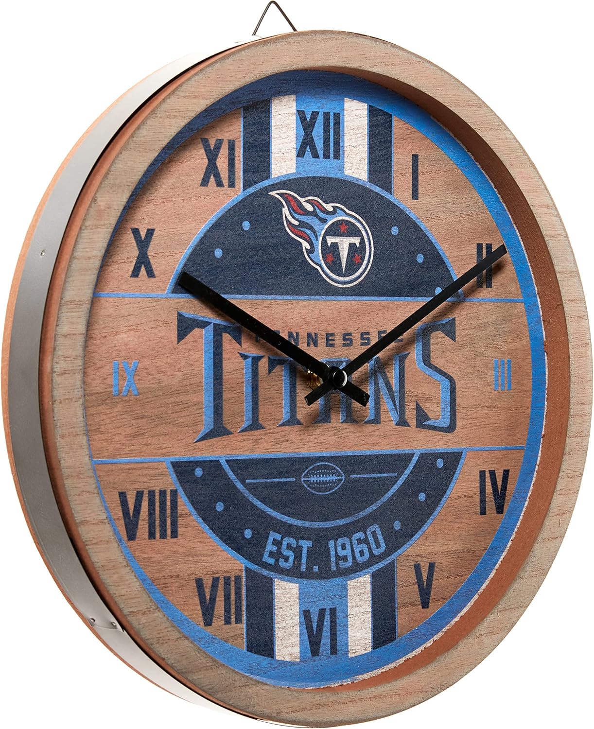 FOCO NFL Wooden Barrel Wall Clock
