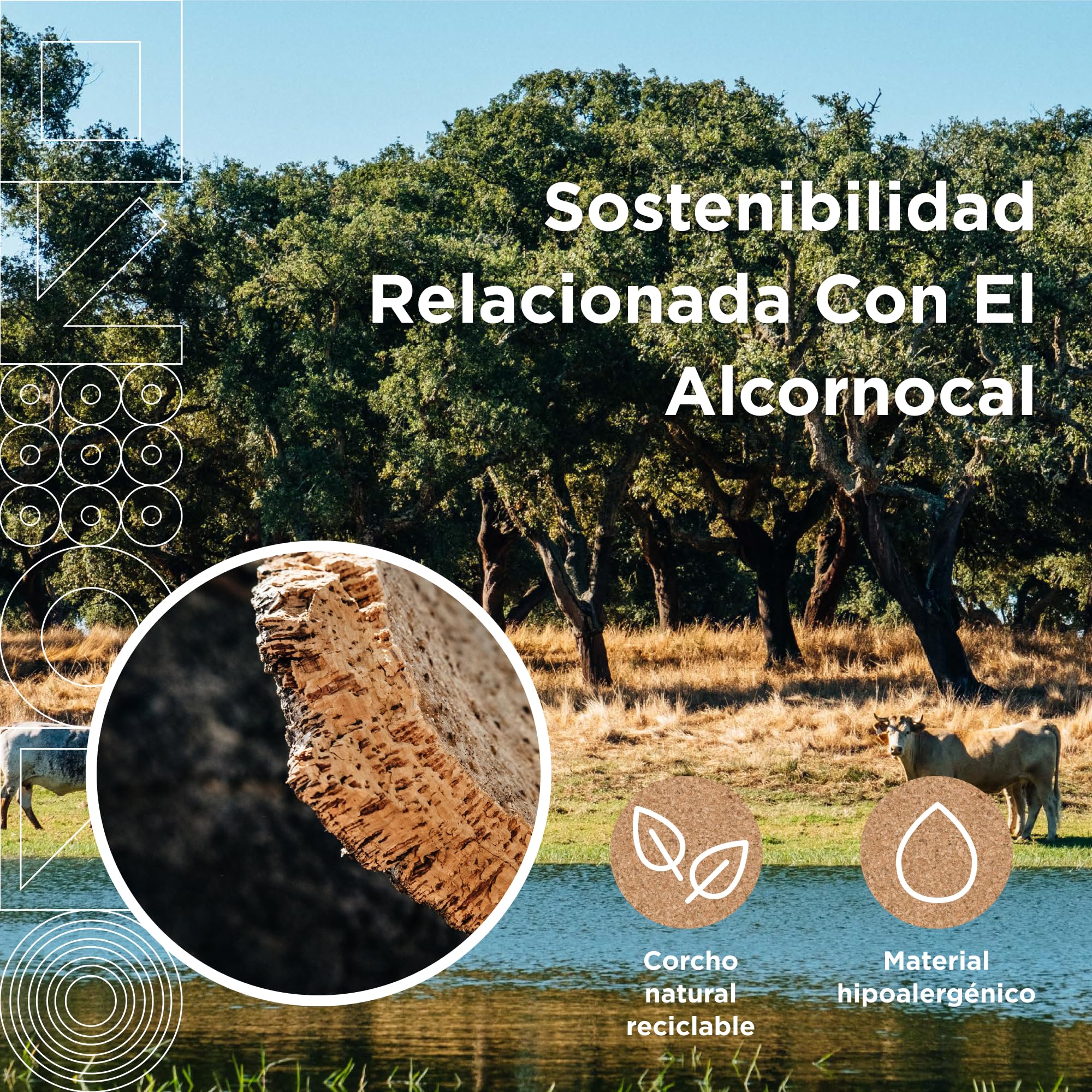 Bandeja Redonda de Corcho Go4Cork - 300 mm (11,81 in) de diámetro | Resistente al Calor, Reutilizable y fácil de Limpiar | Bandeja versátil para Servir y Decorar