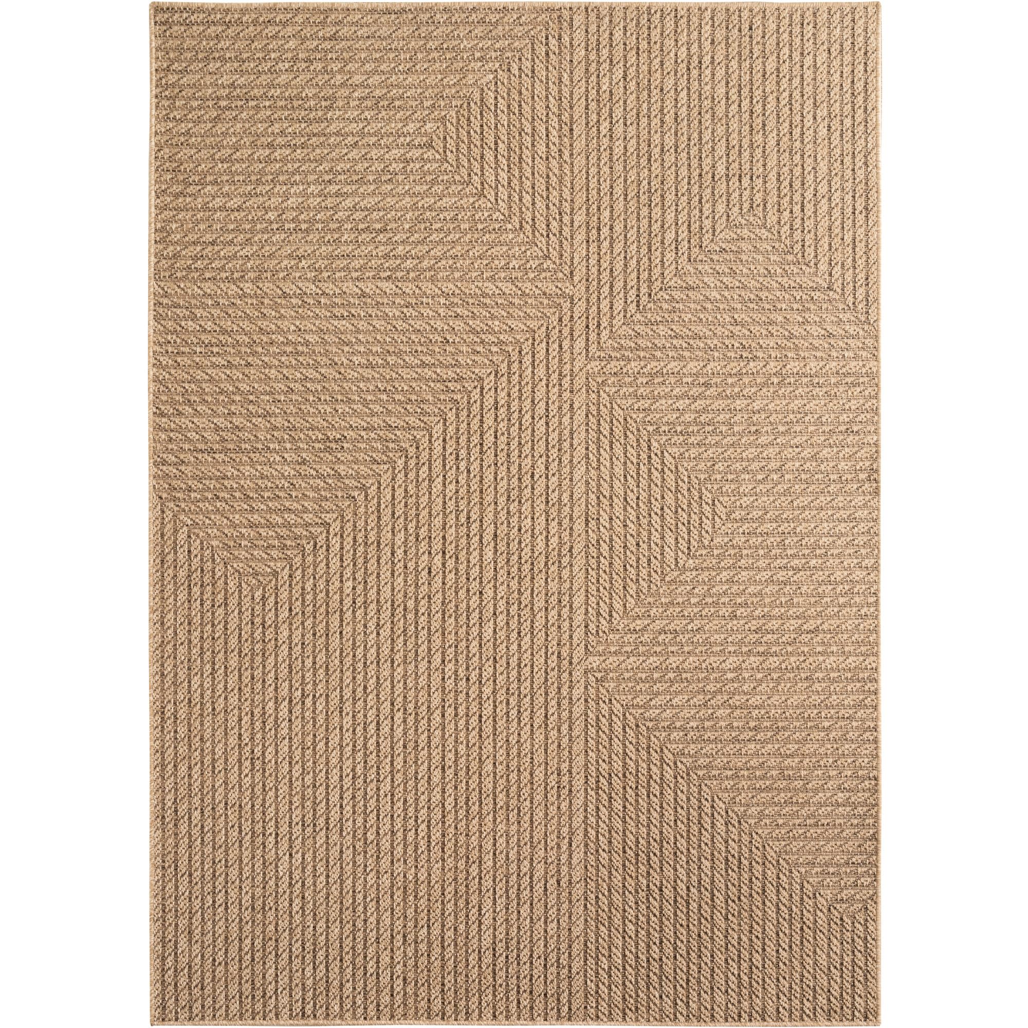 HomebyHome Alfombra Exterior 200x290 cm Resistente a la Intemperie Fácil Cuidado Aspecto Yute Natural Diseño Escandinavo para Salón Dormitorio Terraza Balcón Jardín