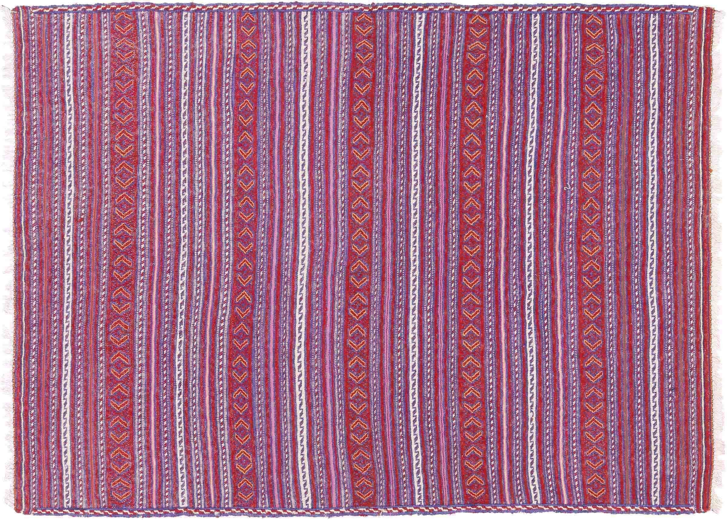 Tapis de sol tissé à la main Afghan Kelim Soumakh Ghalmuri de prestige