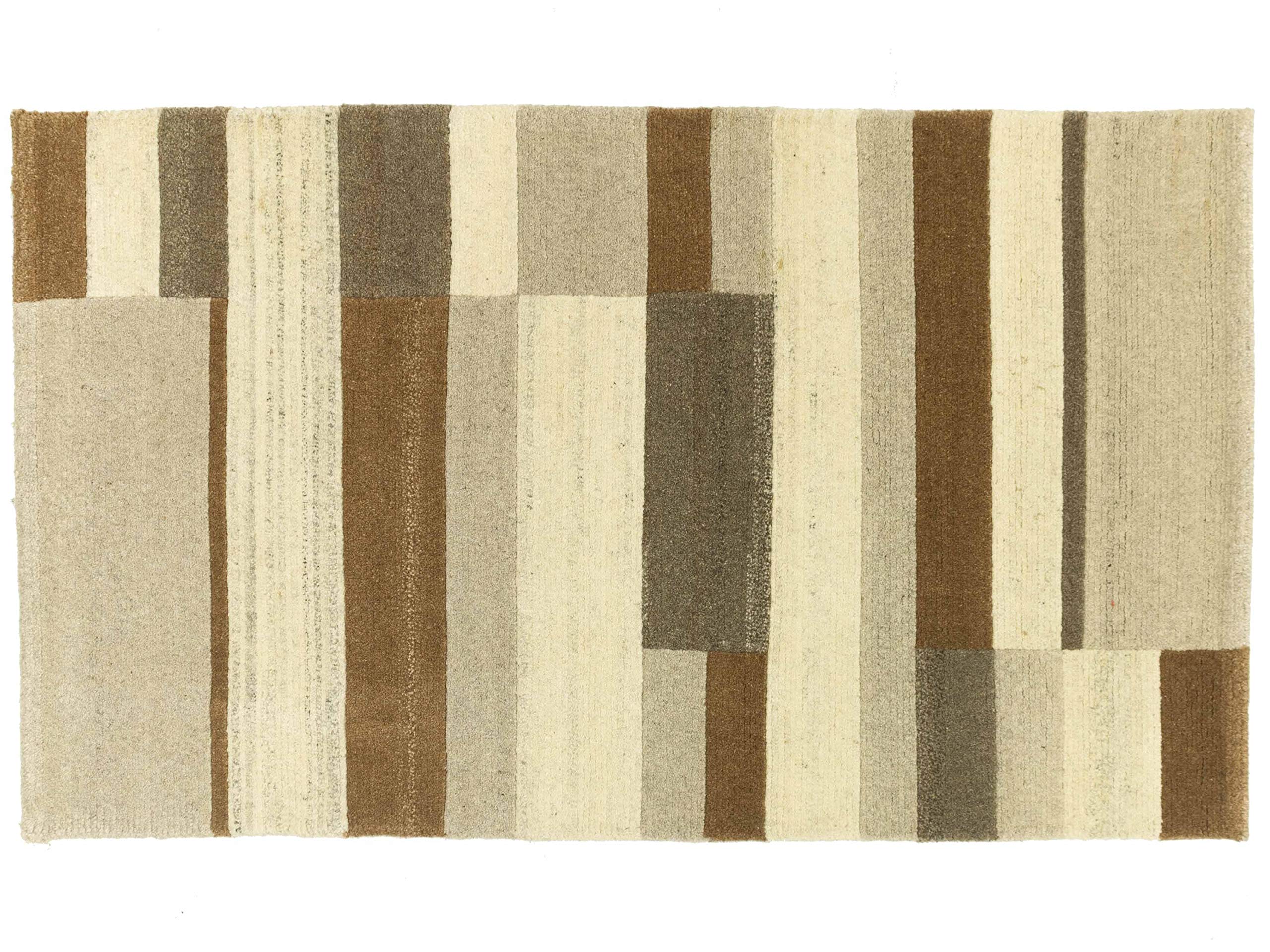 Tapis géométrique rouge tissé main Indo Nepal en laine pure de haute qualité