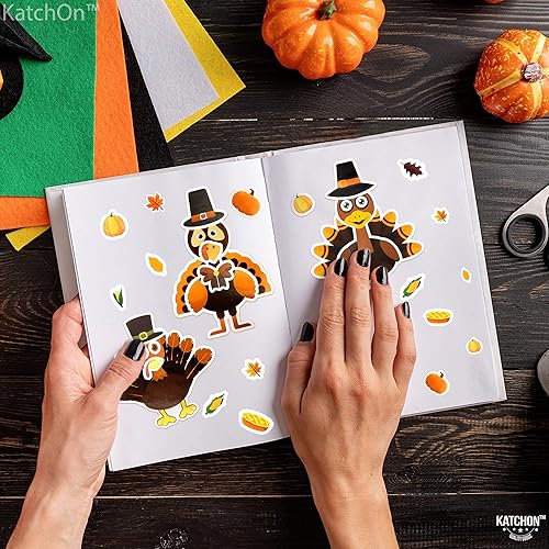 Miniatura 6 de KatchOn, Calcomanías de pavo para niños  24 hojas  Calcomanías de feliz Acción de Gracias para niños  Regalos de fiesta de Acción de Gracias para