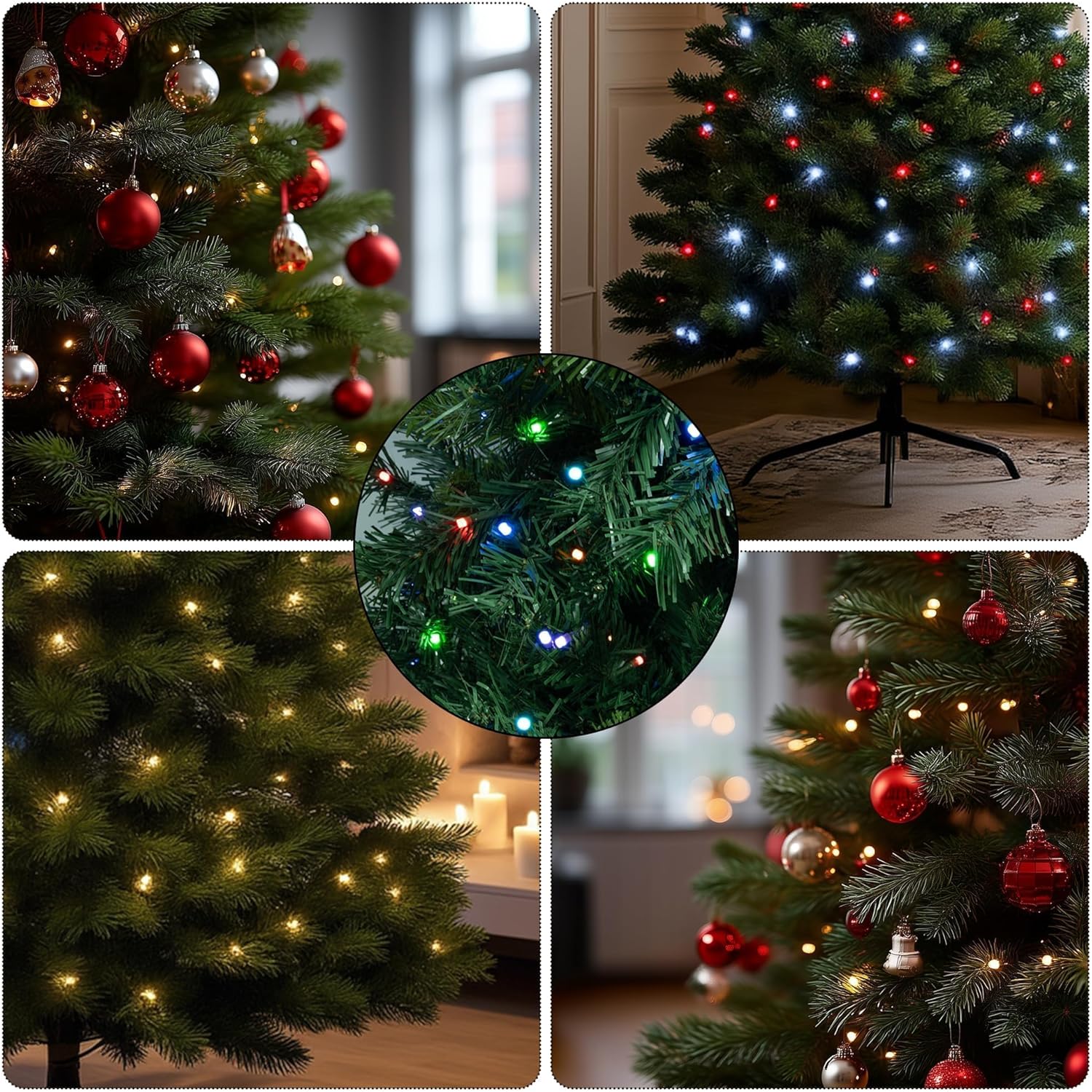 TW SHINE 6FT Smart Pre-Lit Artificial Christmas Tree, 946 Branch 300 LED Christmas Trees with Lights Remote & App &Timer, RGB Color Changing Xmas Tree for Indoor Decorations, Foldable Stand