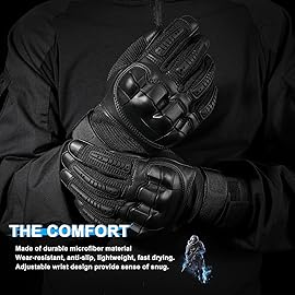 WTACTFUL Touch Screen Tactical Gloves for Men Airsoft Paintball Gear Motorcycle MTB Bike Cycling Cross-Country Motorbike ATV Hunting Hiking Riding Driving Work Outdoor Full Finger Gloves L Black