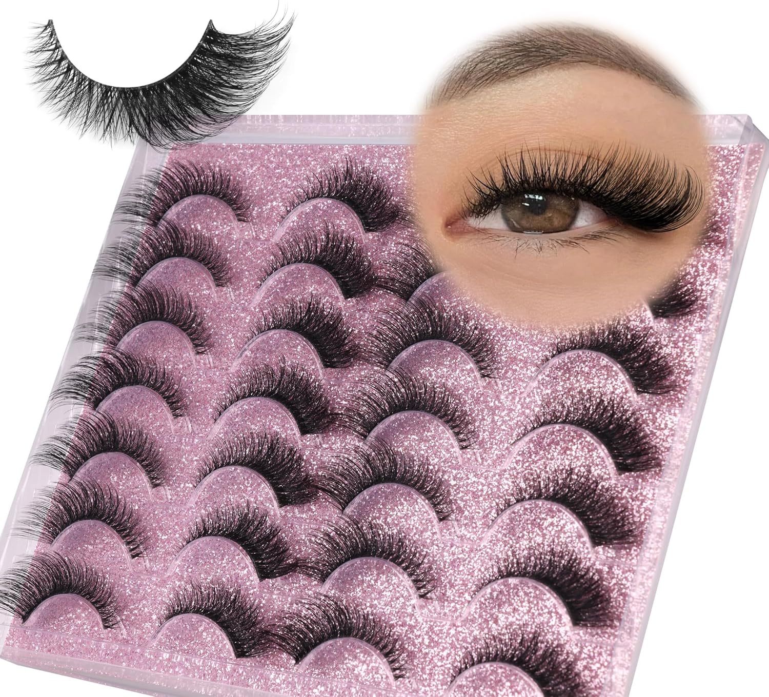 Wispy Cat Eye Lashes Natural Look Mink Eyelashes Fluffy Fox Eye Lashes