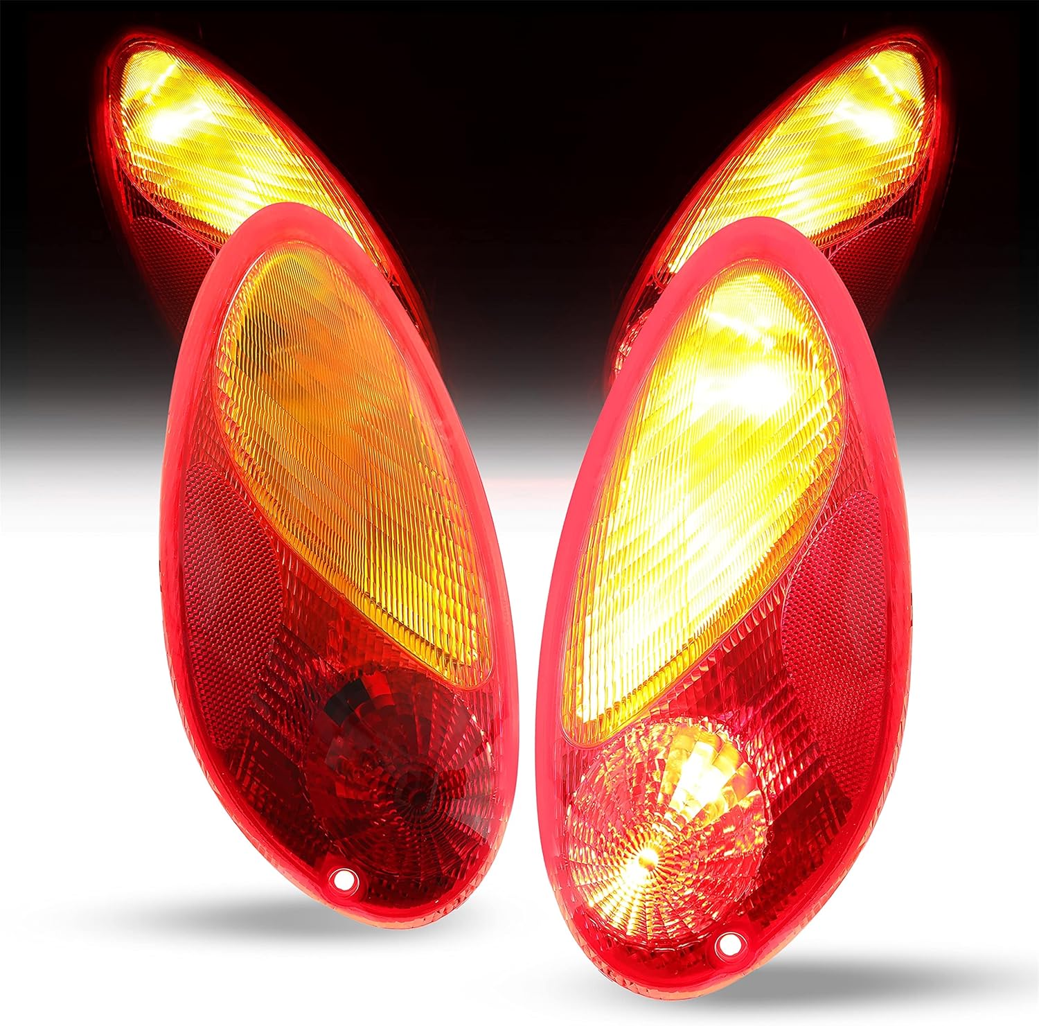 HECASA Tail Light Compatible with 2001-2005 Chrysler PT Cruiser Taillight Tail Lamp Brake Lamp Pair LH & RH Replacement for 5288743AG 5288742AG CH2800145 CH2801145 w/Bulb (Driver & Passenger Side)