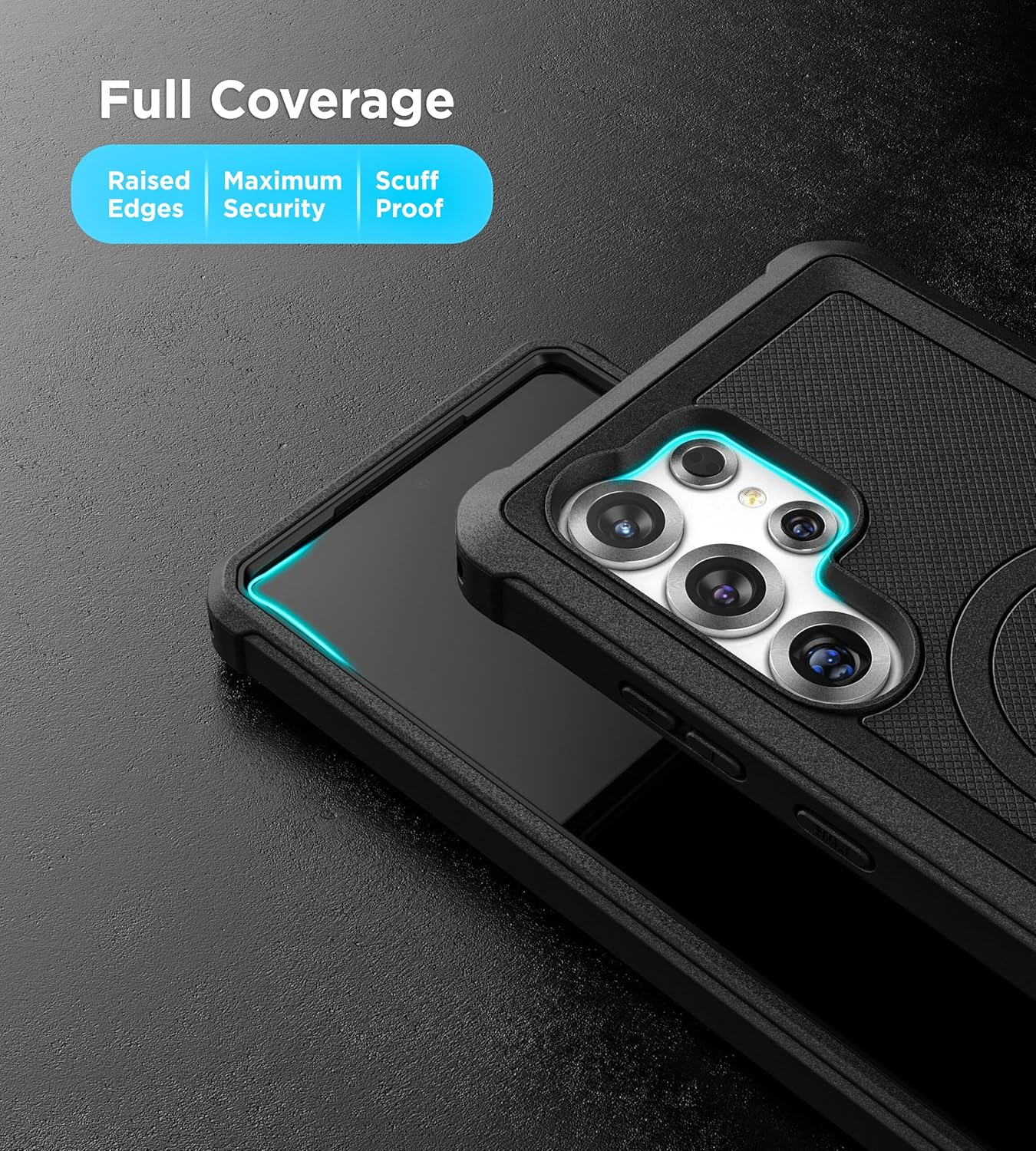 Encased 2-in-1 Belt Pouch and Phone Case for Samsung Galaxy S25 Ultra (2025) Full Body Protection with Holster Clip and Screen Protector Included (Black) - Image 8