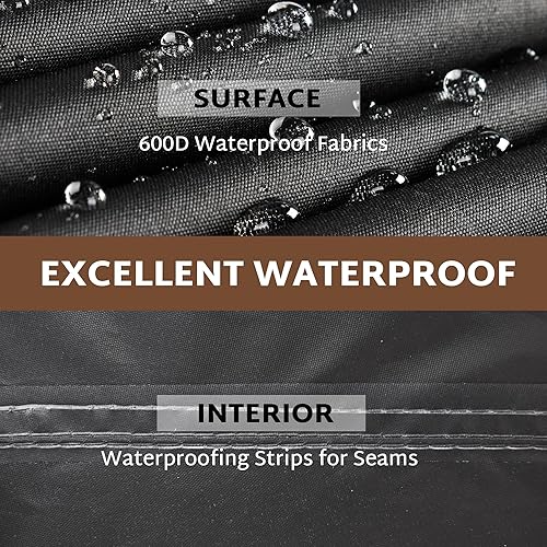 Vista 16 de iBirdie Funda modular para exteriores de 85 x 85 pulgadas, 84 x 84 pulgadas, 83 x 83 pulgadas, 82 x 82 pulgadas, en forma de L, impermeable, Negro