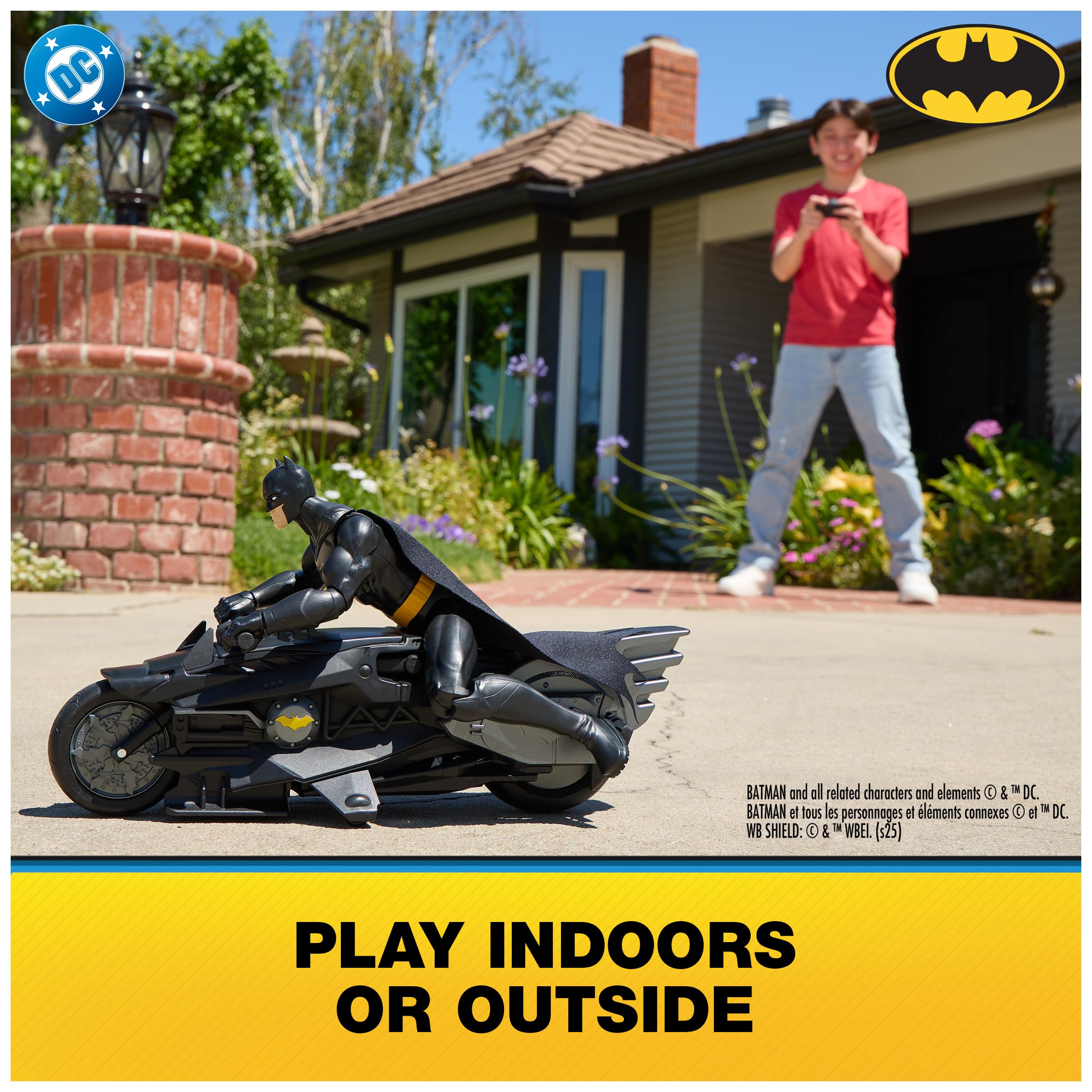 DC Comics, Batman Stealth Remote Control Batcycle with 12" Batman Action Figure, Super Hero Kids Toys for Boys and Girls Ages 4 & Up