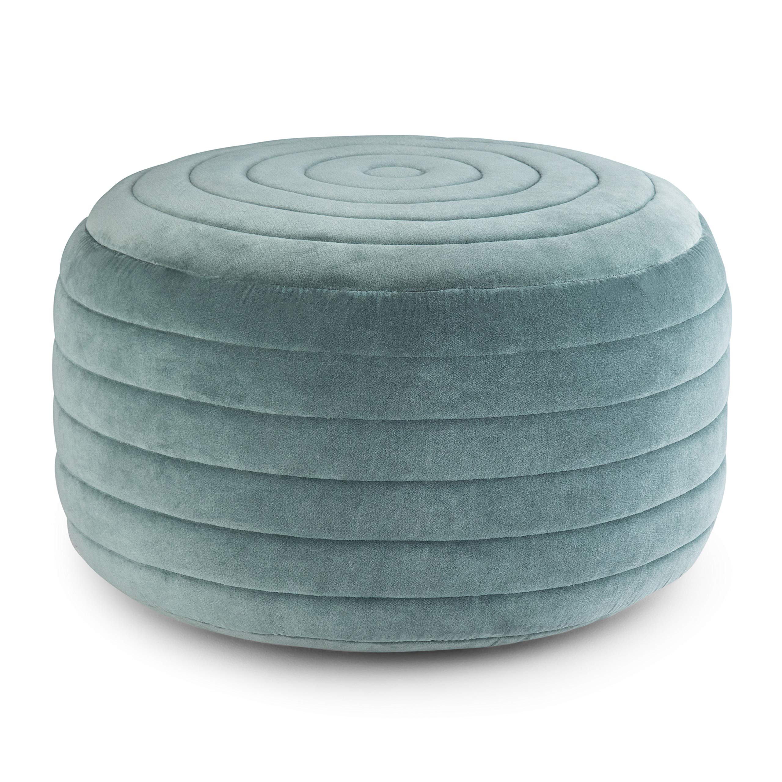 SIMPLIHOMEVivienne Round Poufs, 20 inch, Turquoise