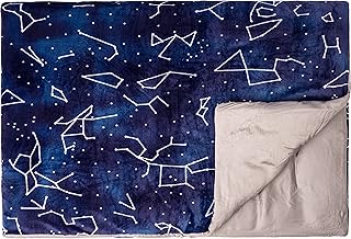 Florensi Kids Weighted Blanket, Removable Bamboo Duvet Cover, 7lb Weighted Comforter in Blue & Gray, Toddlers Weighted Bla...