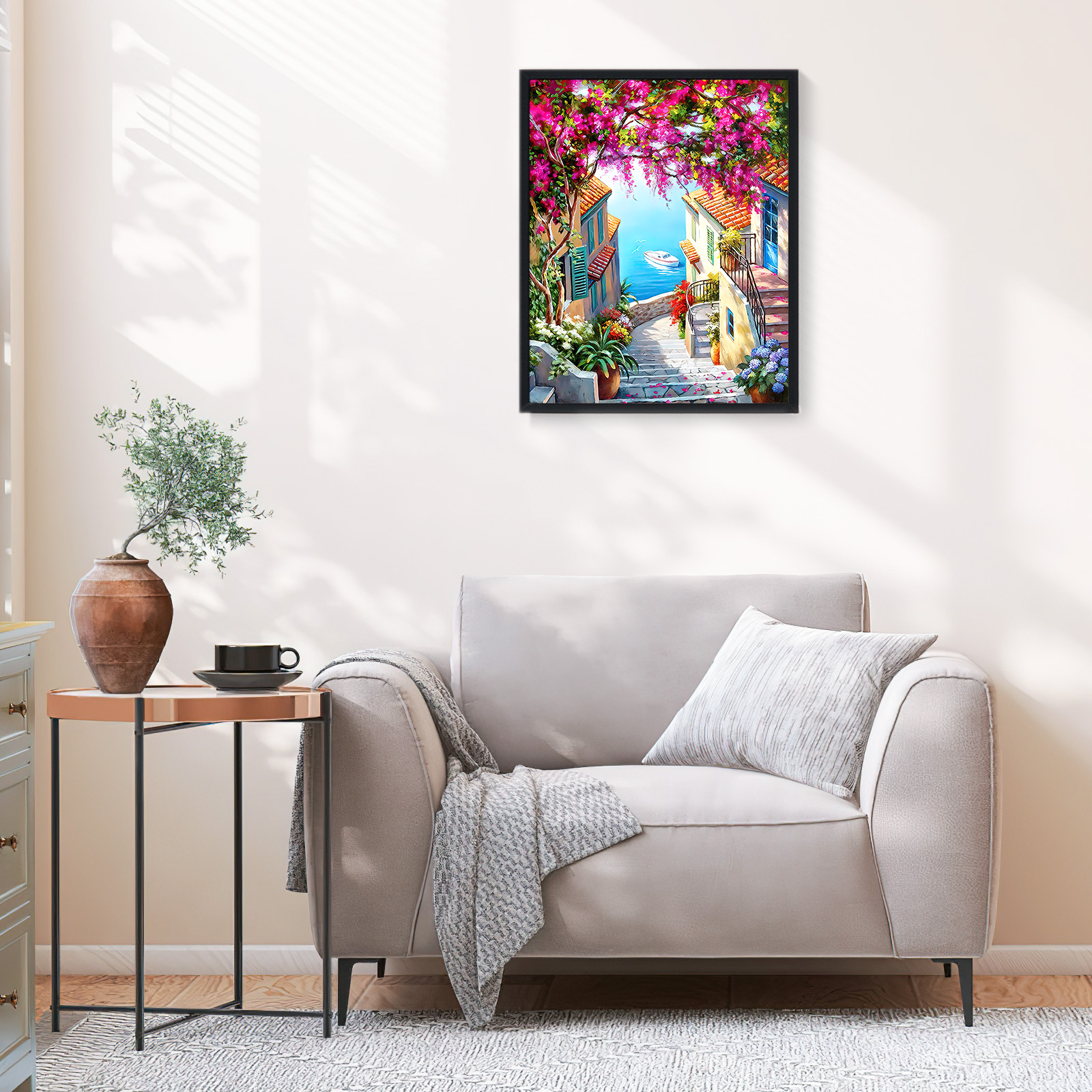 MEIYUDA Dipingere con i Numeri Adulti con Telaio Graffiti su Monkey Street, Kit di Pittura Acrilica Fai-da-Te per Principianti Facile su Te, Paint by Numbers Pittura Decora la Casa Regalo 30x40cm