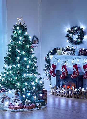 Miniatura 7 de Luces LED C9 de Navidad para exteriores, 81 pies, 100 luces LED con temporizador y 8 modos de iluminación, impermeable, grado comercial, extensible,