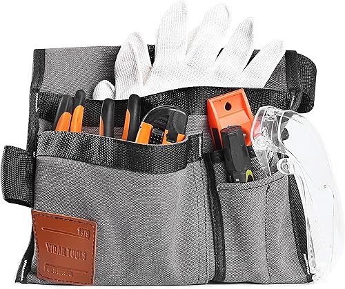 Miniatura 3 de VIDAR TOOLS Bolsa para cinturón de herramientas de un solo lado de 6 bolsillos, bolsa para cinturón de utilidad, delantal de herramientas para