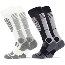 Occulto 2 pairs of women's ski socks with padding in different colours thermal winter socks for skiing and snowboarding