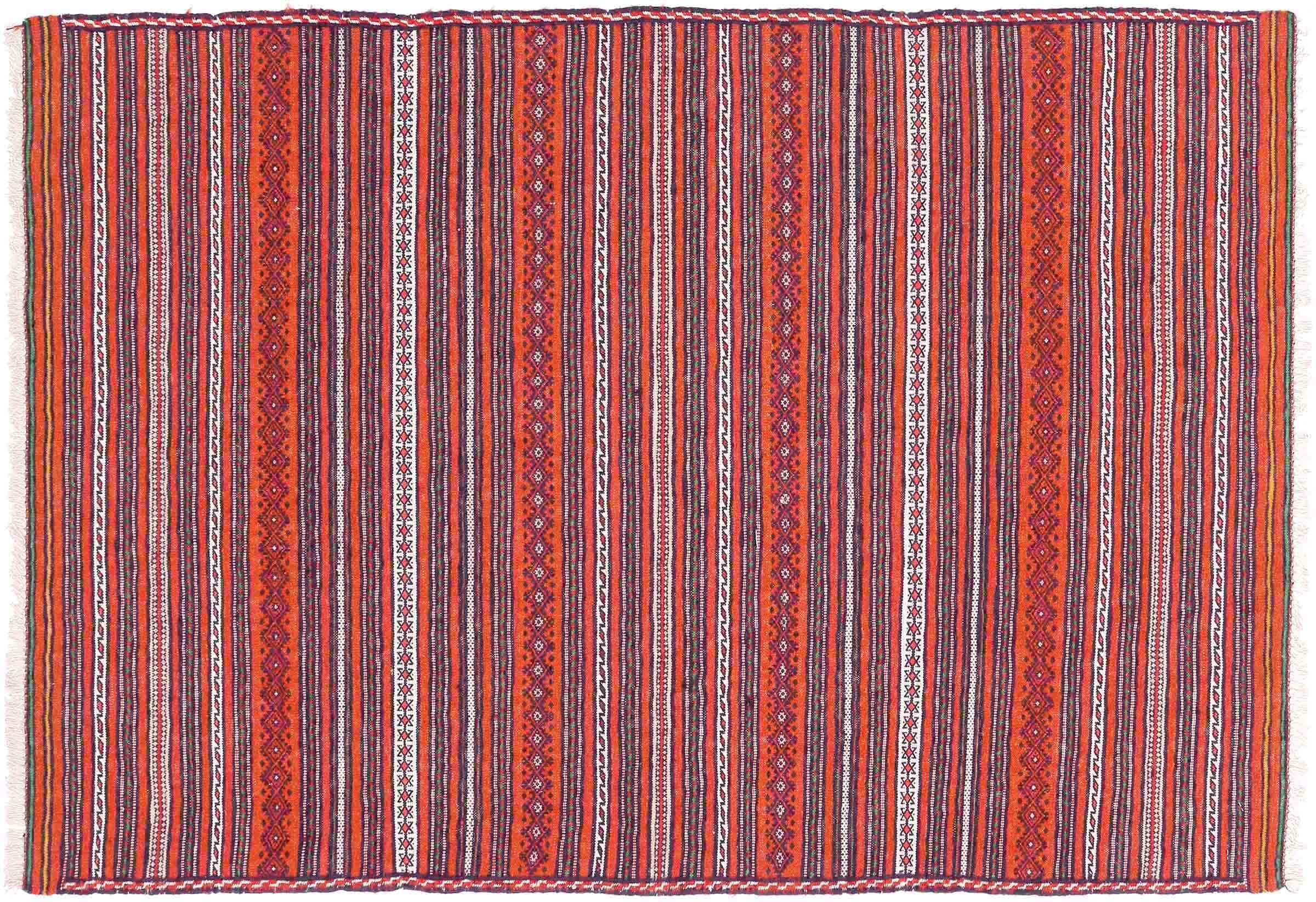 Tapis afghan tissé à la main en kelim soumakh géométrique marron 100x150cm haute qualité