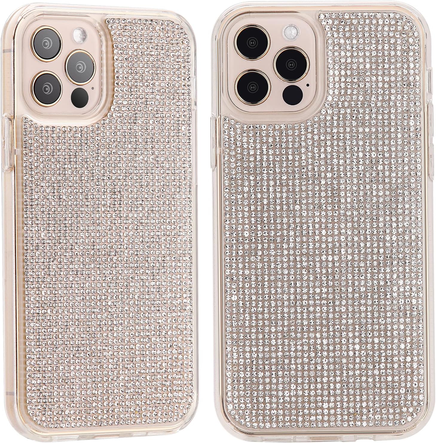 cwboine Compatible with iPhone 12 Pro Max Case Clear,Sparkly Diamond Case Shockproof Protective Premium Bling Rhinestone Cover Skin for iPhone (iPhone 12 Pro Max)