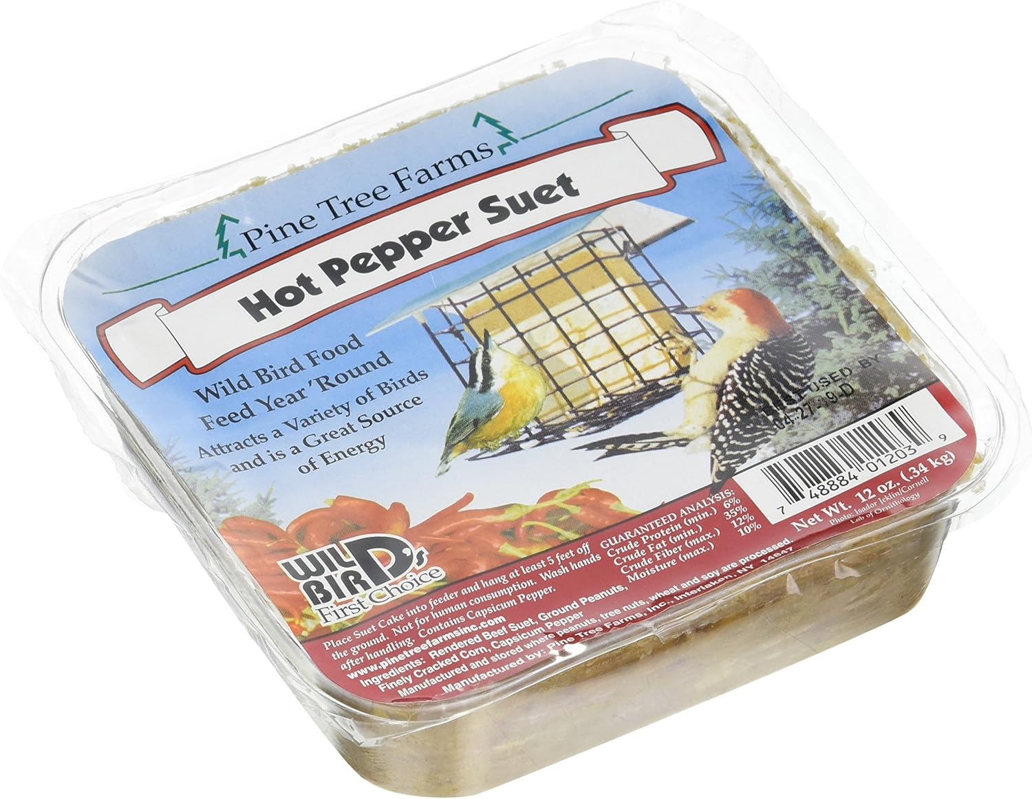 Pine Tree 1203 Hot Pepper Suet Cake, 12Ounce Suet Bird