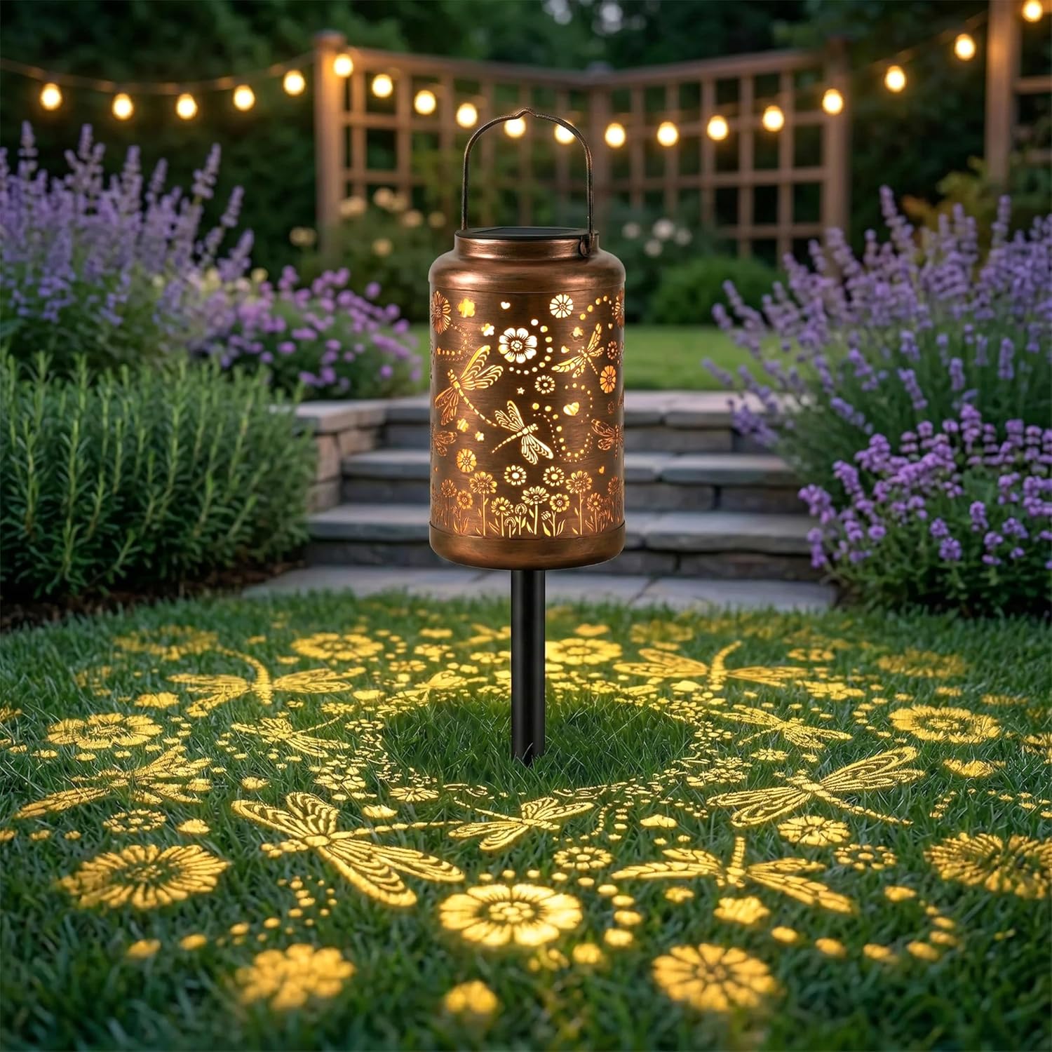 Dragonfly Solar Lanterns Outdoor Waterproof with Ground Stake - Unique Gifts for Women Mom, Mothers Day Gifts - Birthday for Women,House Warming Gift New Home - for Garden Patio Yard Porch Lawn