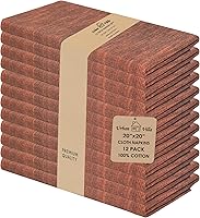 Vista 24 de Urban Villa - Juego de 12 servilletas de tela de 50x50 centímetros 100% algodón, servilletas lavables, suaves, duraderas, reutilizables