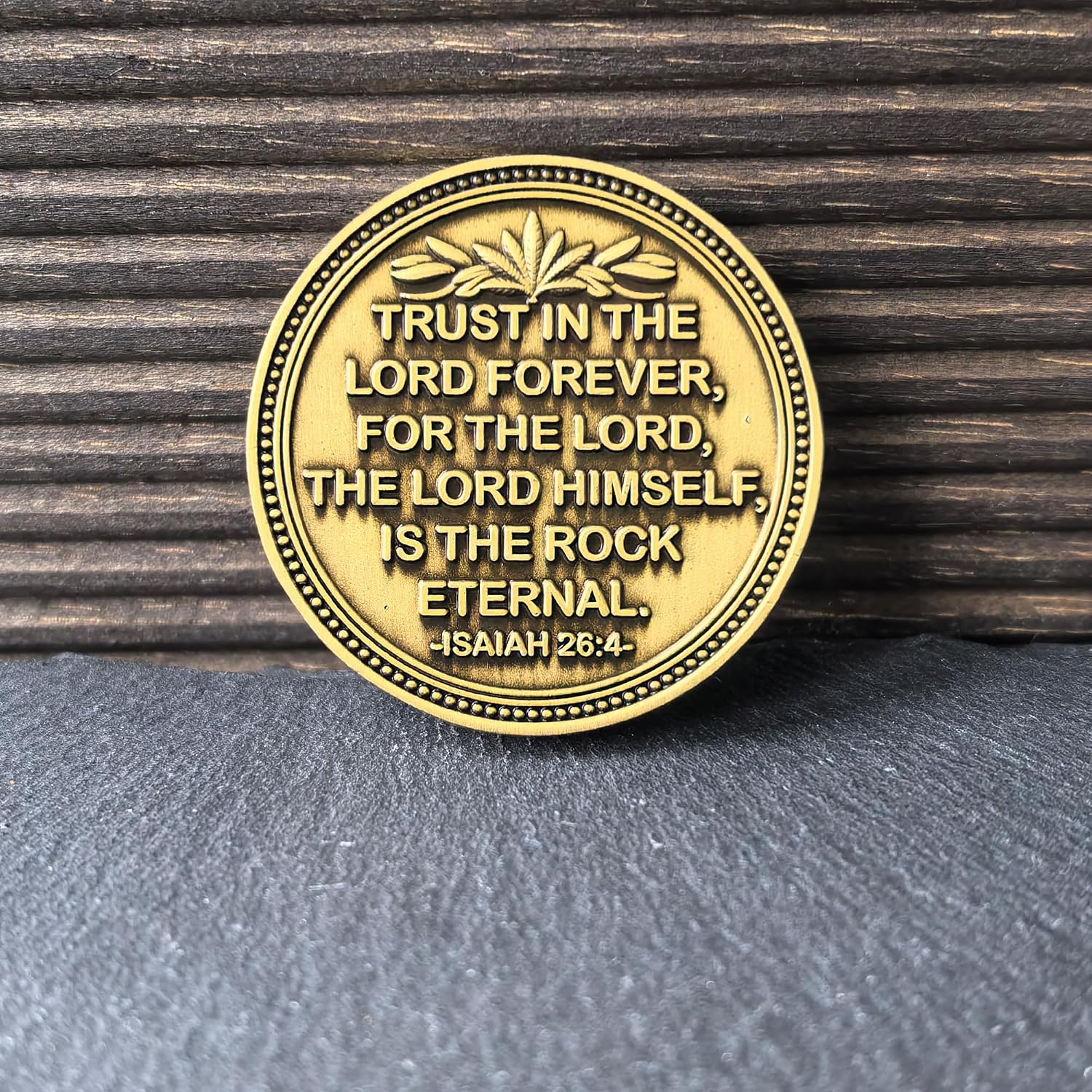The Lord Is My Rock Christian Challenge Coin - 1.57-Inch Zinc Alloy - Inspirational Religious Token with Protective Case - Trust in the Lord