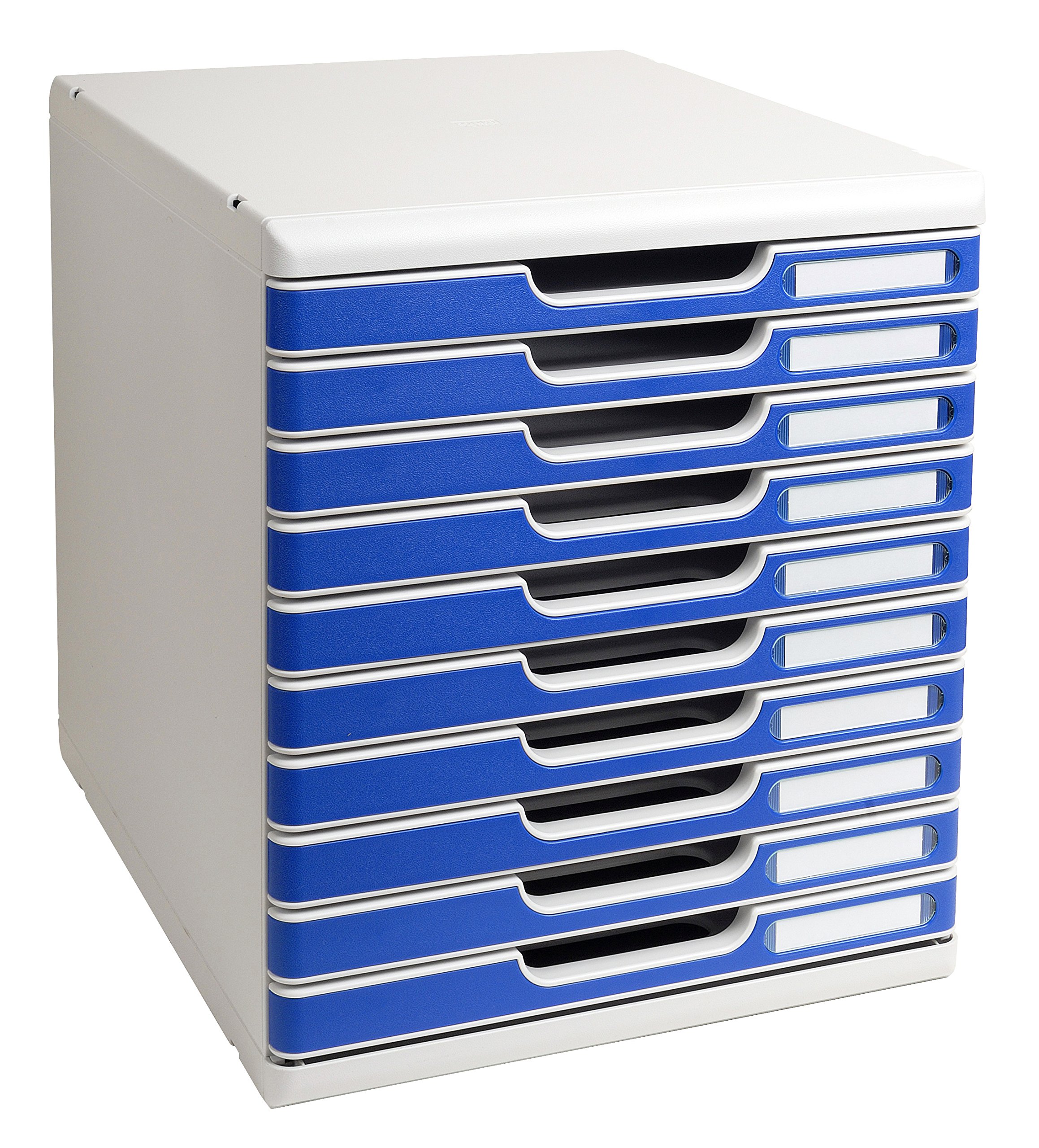 Exacompta Modulo Drawer System Pl (Polyester) Grey, Blue 10 Drawers 28.8 X 35 X 32 Cm A4+