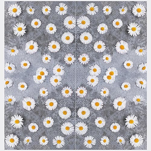 Miniatura 2 de Servilletas de papel de 20 unidades de 13 x 13 pulgadas, diseño de margaritas de amor, 3 capas de Servilletas impresas para arte, cena y fiesta,