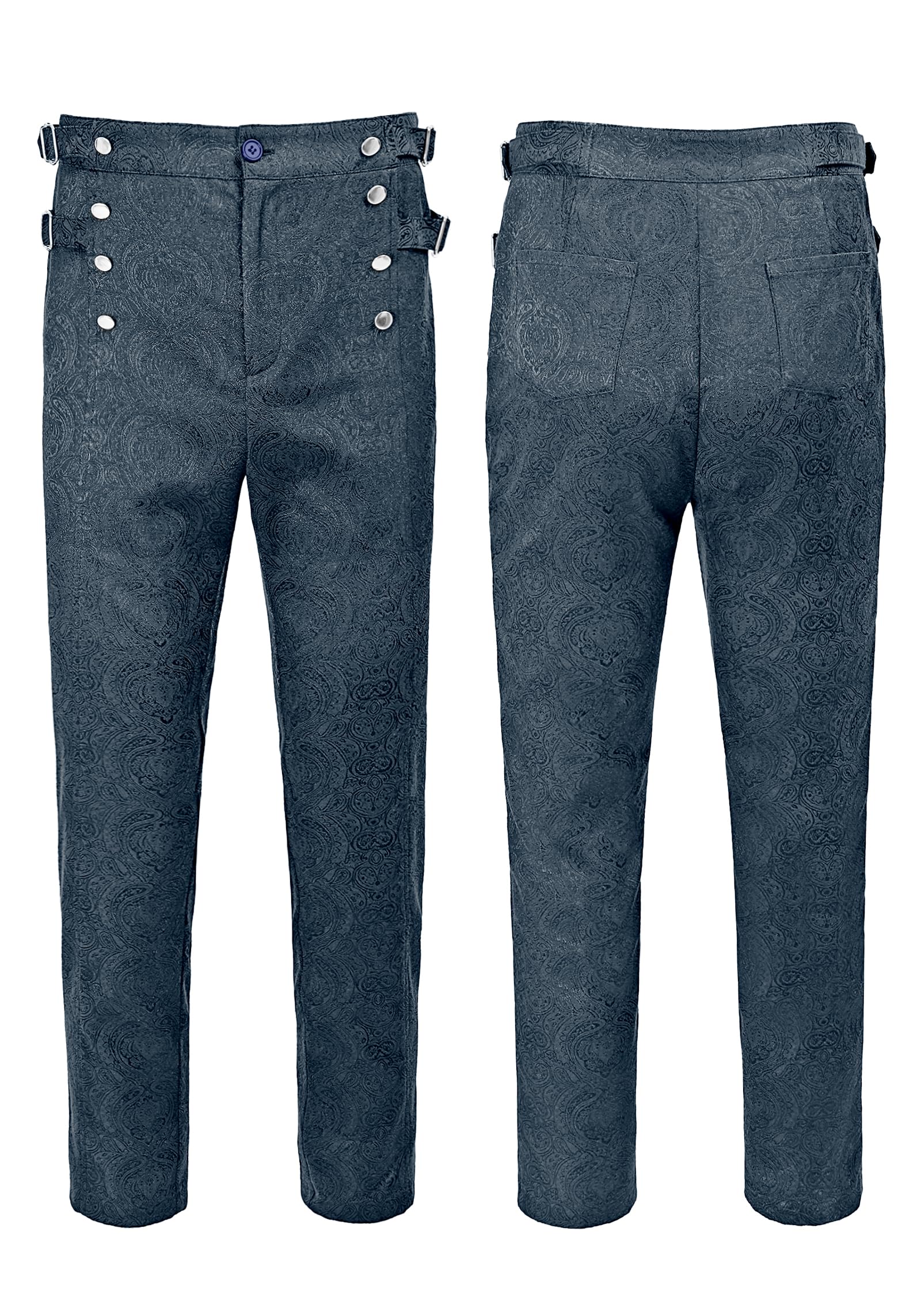 FURPHI Mens Steampunk Gothic Pants Vintage Victorian Trousers Vampire Cosplay Costume