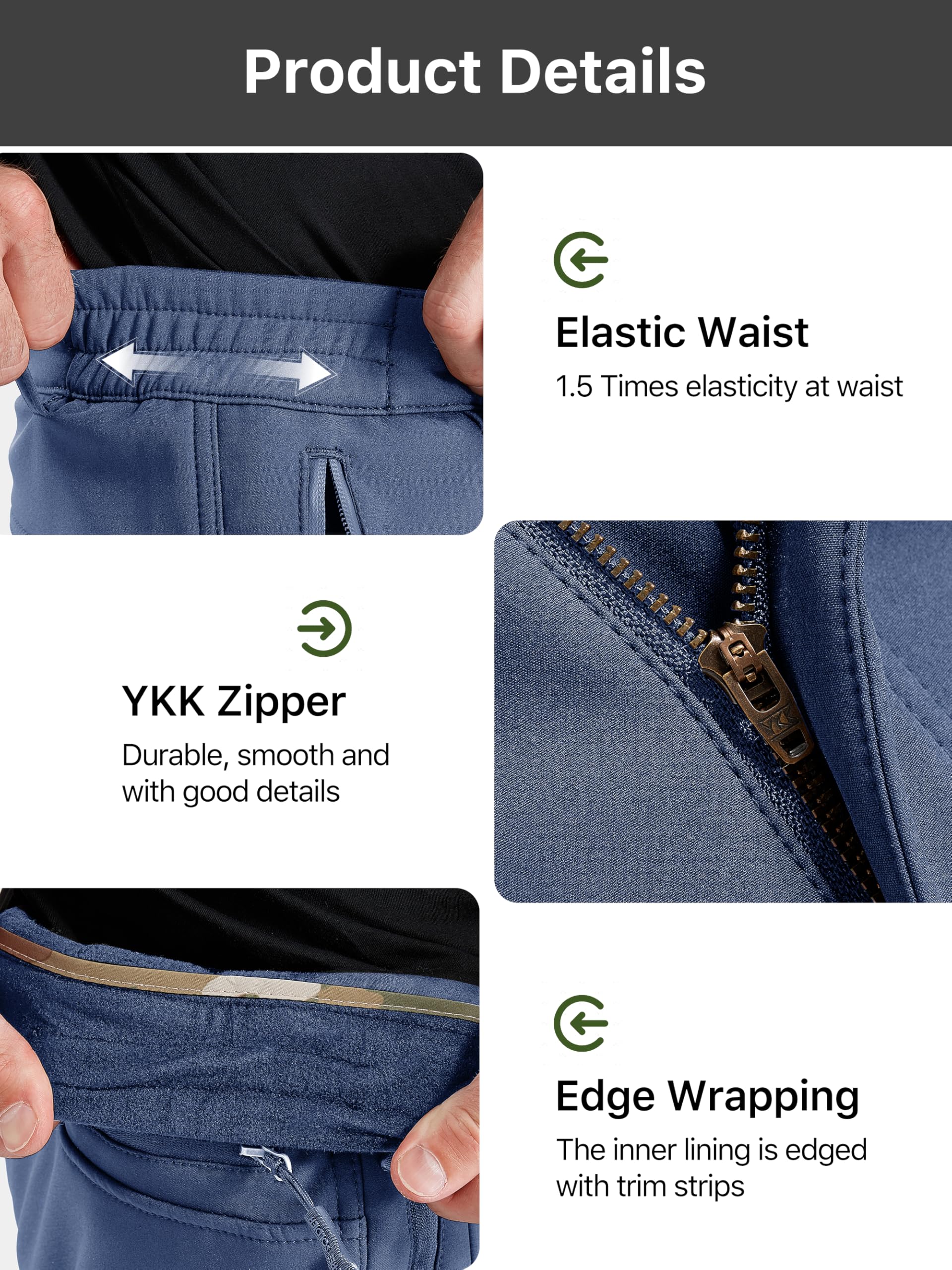 FREE SOLDIER Pantalones de esquí Impermeables para Hombre, de Invierno, para Caza, Exteriores, Resistentes al Viento, térmicos, para Invierno, para Escalada y Senderismo