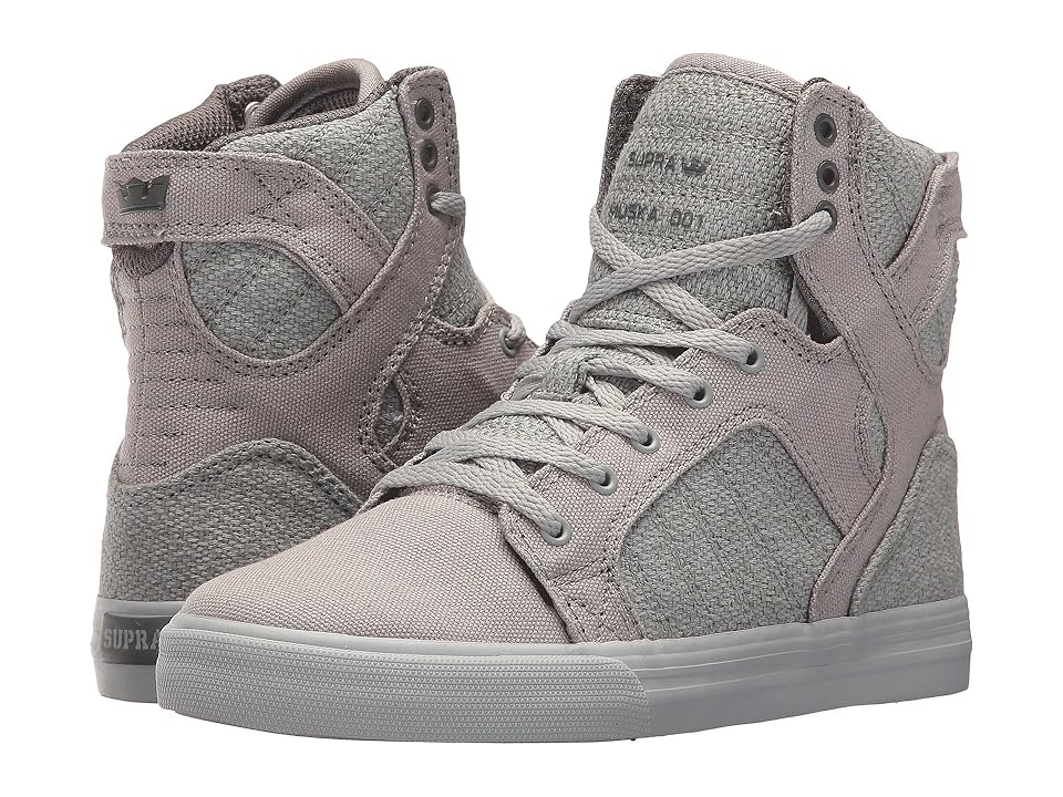 

Supra Kids Skytop (Little Kid/Big Kid) (Light Grey/Charcoal/Light Grey) Boys Shoes, Gray