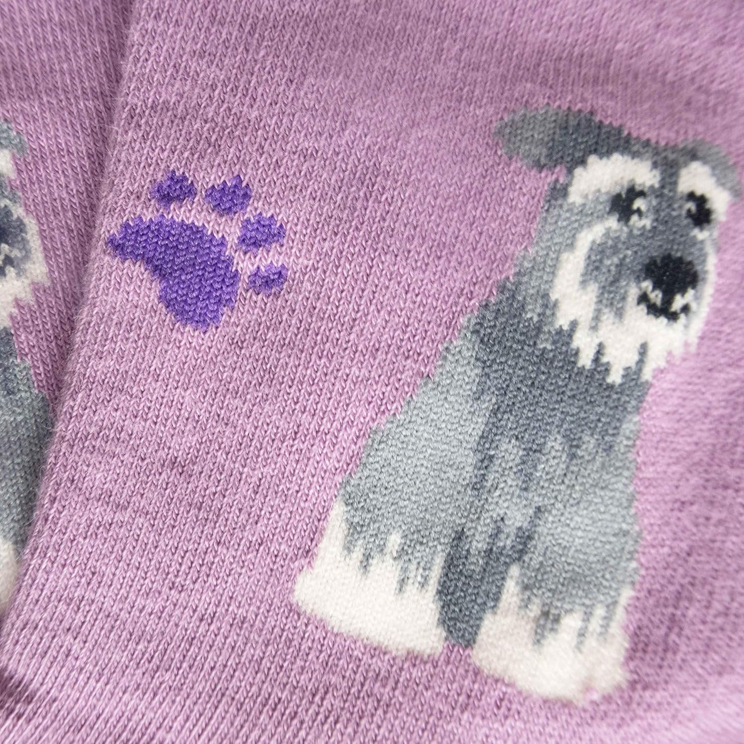 Women's Premium Comfort Animal Socks (Schnauzer Socks Purple) 4-10 - Image 6