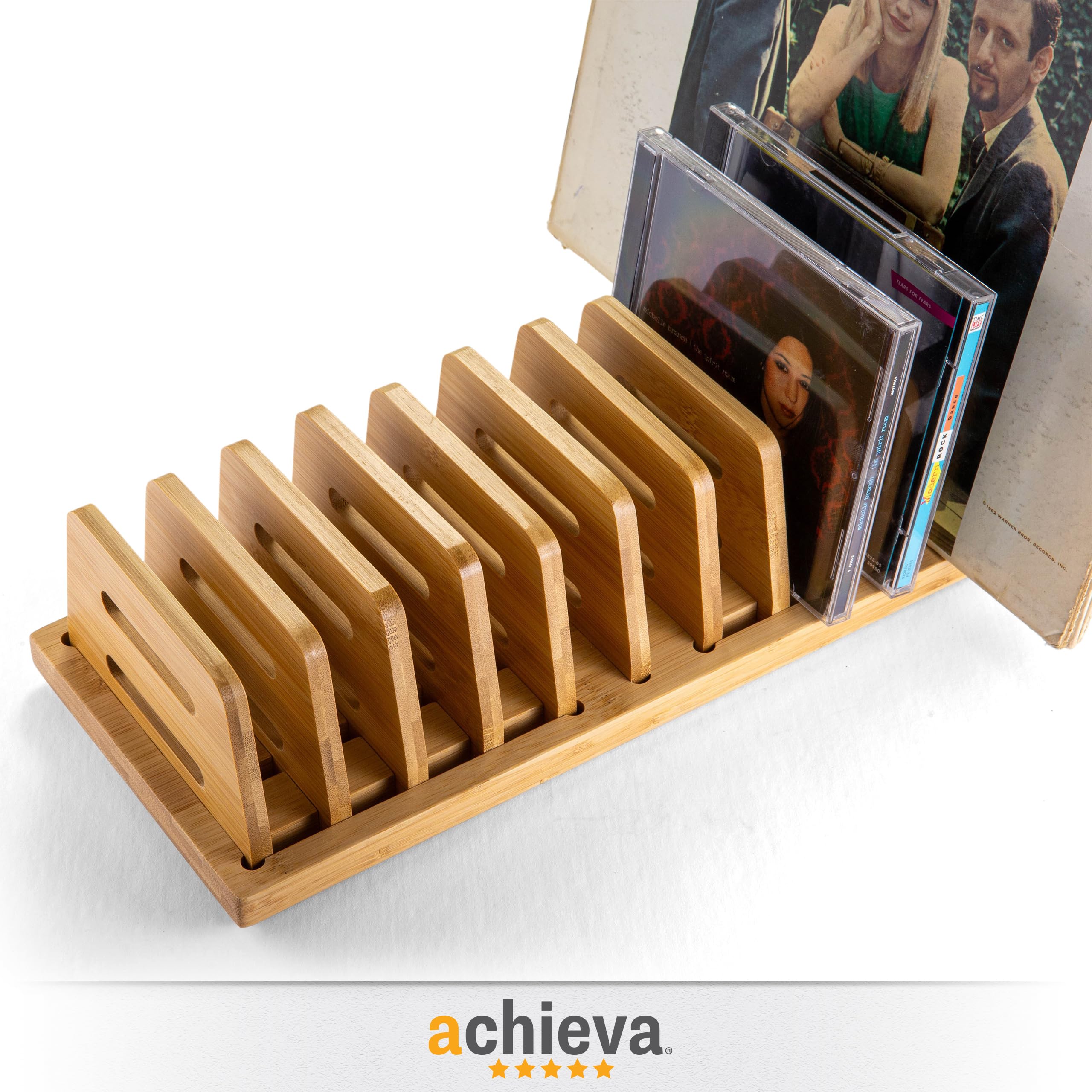 Achieva Clasificador de archivos ajustable pequeño de bambú (71003)