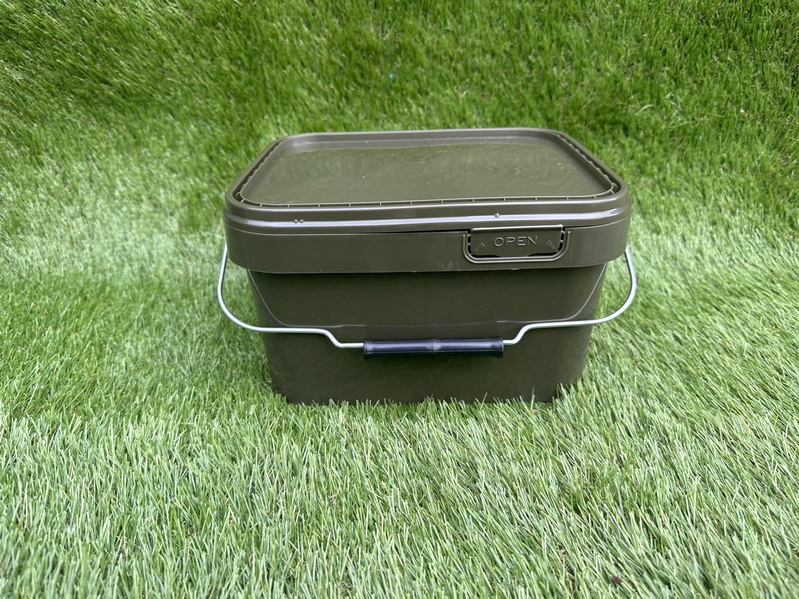 Lidsters Fishing Square Bucket 5L 10L 17L Litre Carp Coarse Fishing Bait Buckets (1 x 5L Bucket)