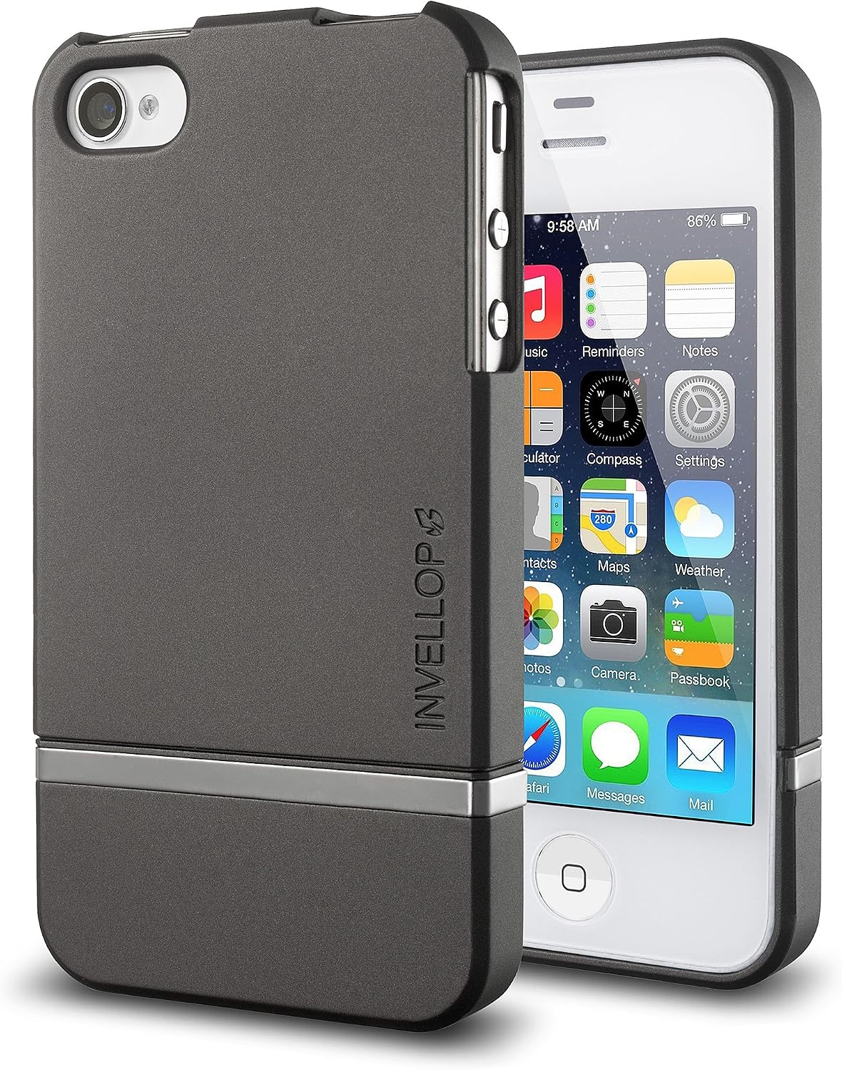 INVELLOP iPhone 4S case, Gray [Slider Series] case for Apple iPhone 4 4S case Bumper Cover