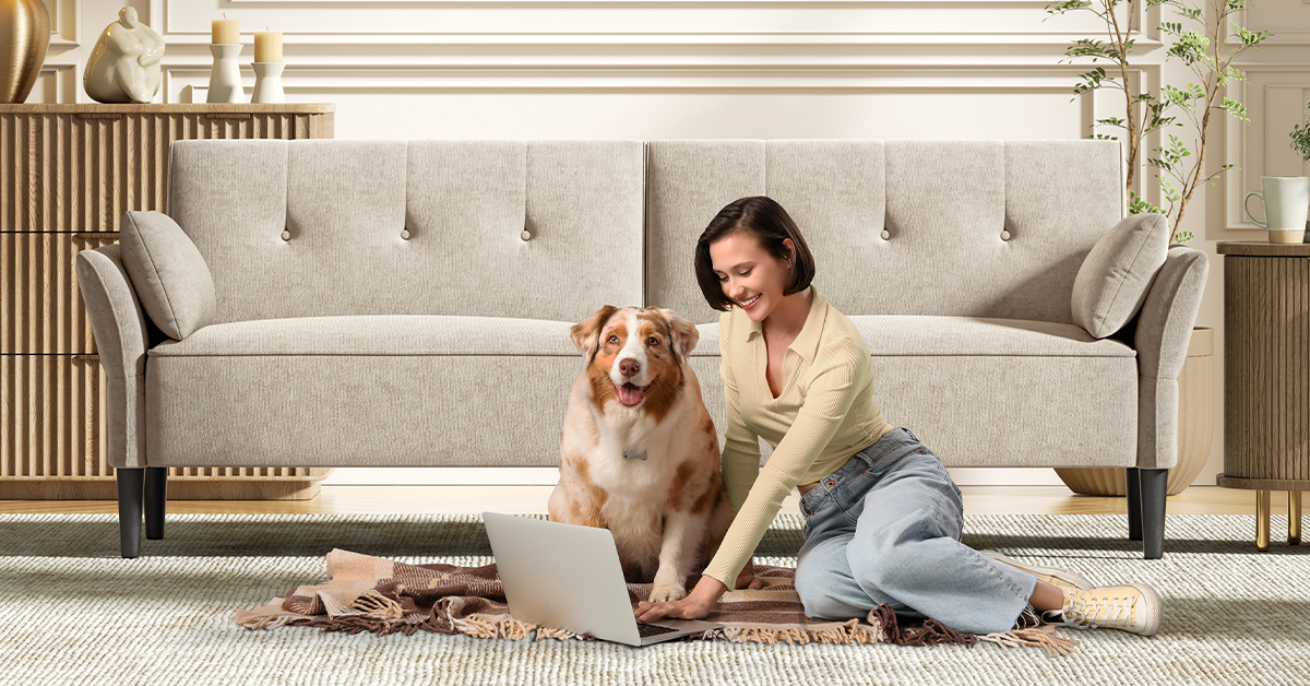 Amazon.com: COPIAE 89” Futon Sofa Bed,Comfy Futon Couch Bed with 2