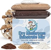 Surfin' Spores CVG Mushroom Substrate - Dry Bulk Mix Makes 10lbs Pasteurized CVG for Monotub Grows, Coco Coir Vermiculite Gypsum