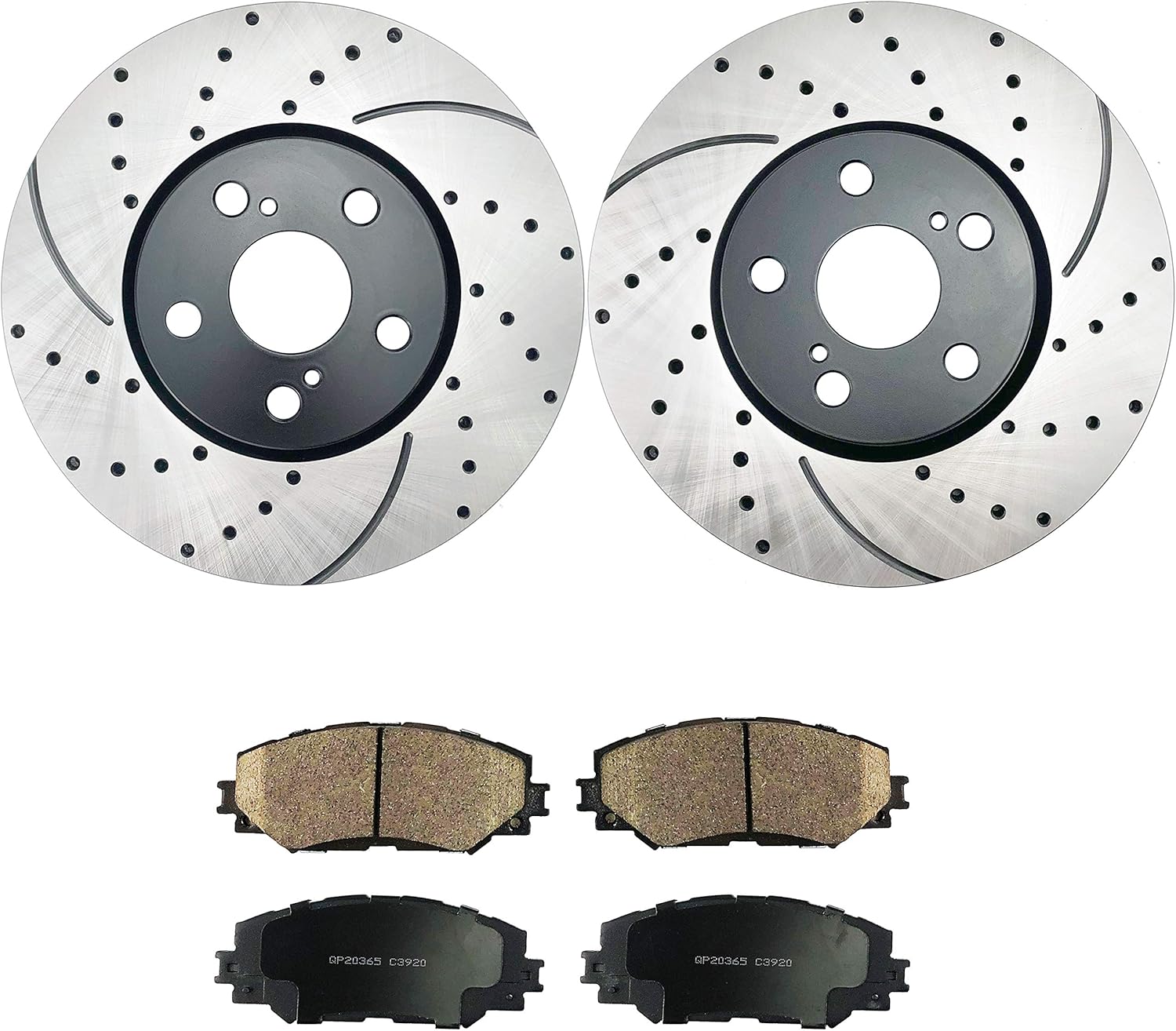 Atmansta QPD10061 Front Brake kit with Drilled/Slotted