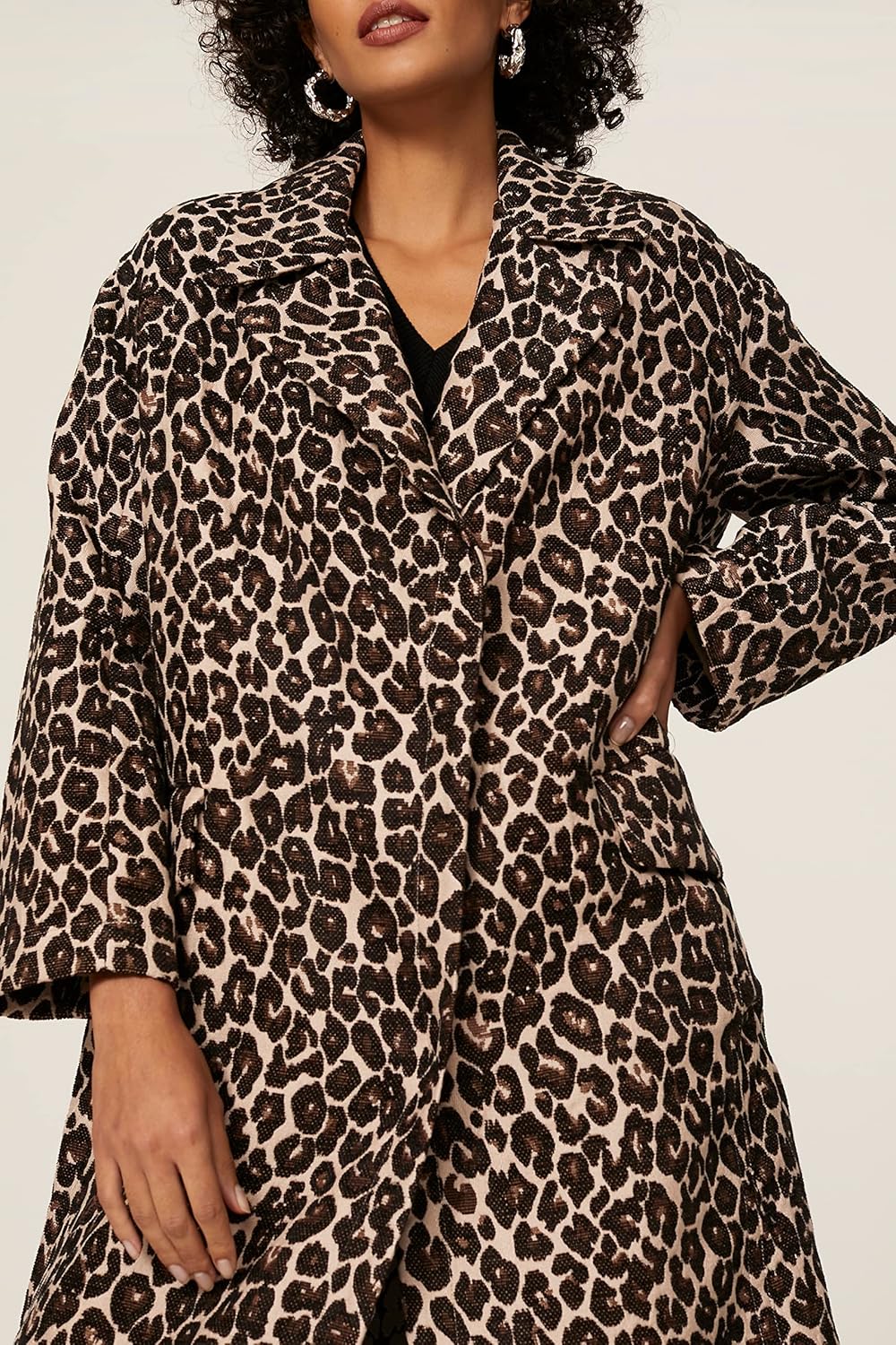Victor Alfaro Collective womens Leopard Jacquard Outerwear Coat - Image 5