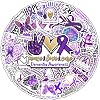 Pack 50 PCS Dementia Awareness Stickers Decorative Ribbon Car Bumper Water Bottle Laptop Vehicle Accessories Vinyl Decals Waterproof for Survivor Fight Inspirational Label