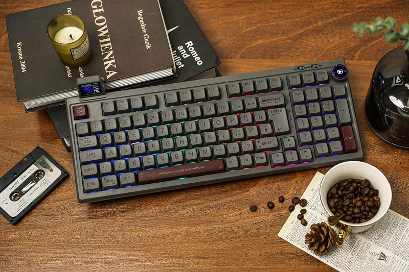 EPOMAKER RT100 97 gombos mechanikus gaming billentyűzet, Wisteria Linear, 5000 mAh