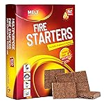 Melt Candle Company Fire Starter Squares, 160 Pieces - Fire Starters Kit for Campfires, Grill, Outdoor Fire Pit, Fireplace, BBQ - Water Resistant & Odorless - Camping Accessories