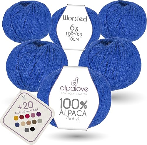 Vista 34 de Bulky Set (6 x 1.75 oz) Super Soft Baby Alpaca Hilo de tejer gris verde 328 yardas Gris Verde,Beige,Azul y verde,Cappuccino,Azul Oscuro,Gris