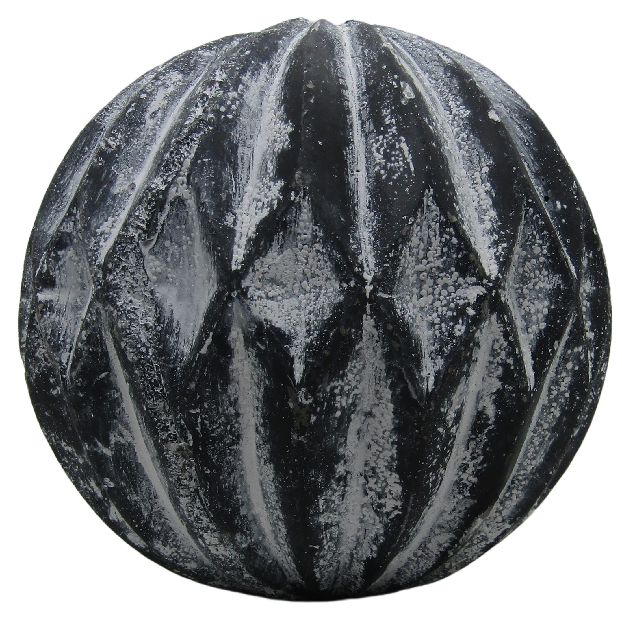 PD Home & Garden Sfera da giardino in calcestruzzo con diamante accentato bianco rustico, 10,2 cm di diametro