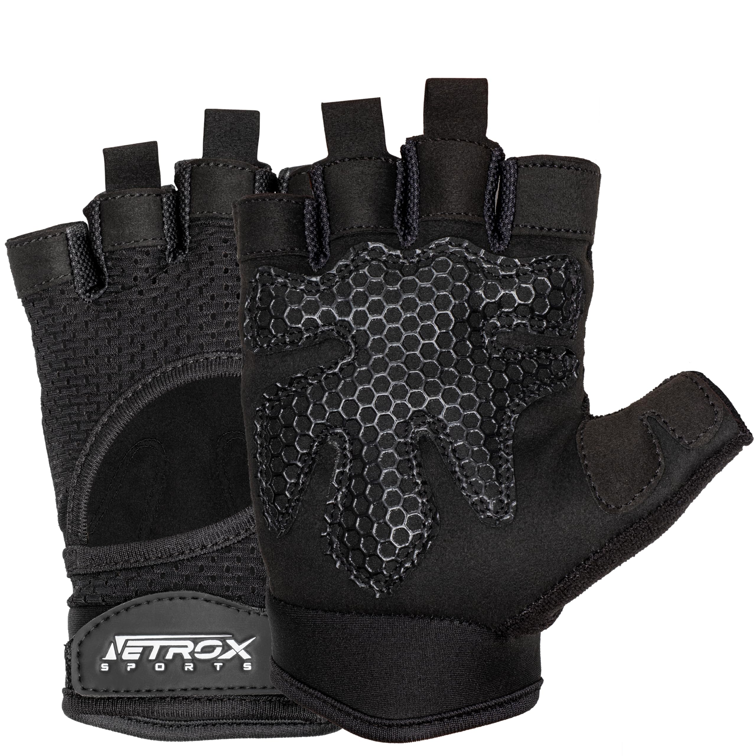 NetroxSports - atmungsaktive Sporthandschuhe mit extra Grip - Krafttraining, Fahrrad fahren Fitness Handschuhe Gym - Herren & Damen - Trainingshandschuhe Fitnesshandschuhe Sport Fahrradhandschuhe