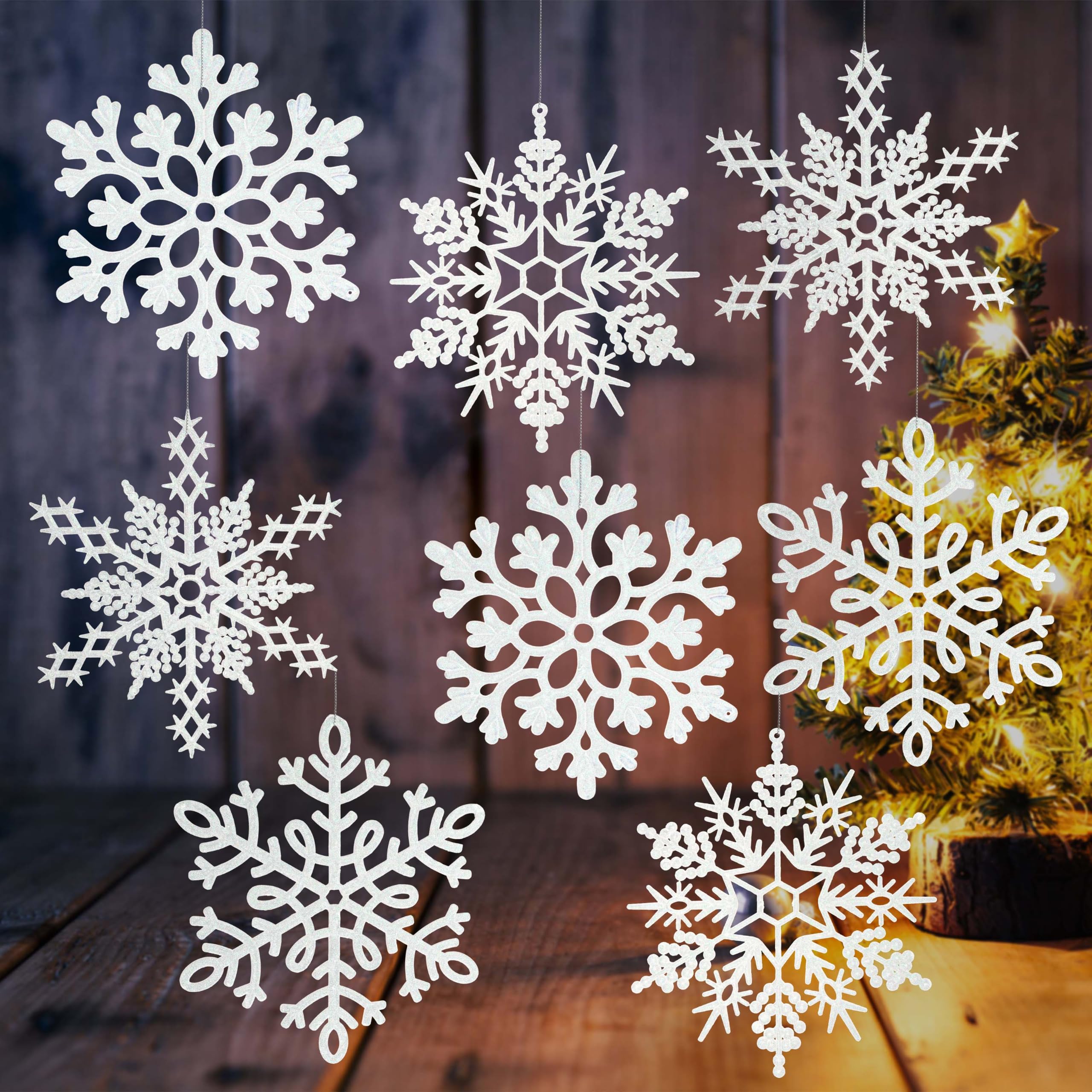 Large Snowflakes Ornaments for Outdoor Indoor Christmas Tree Decorations