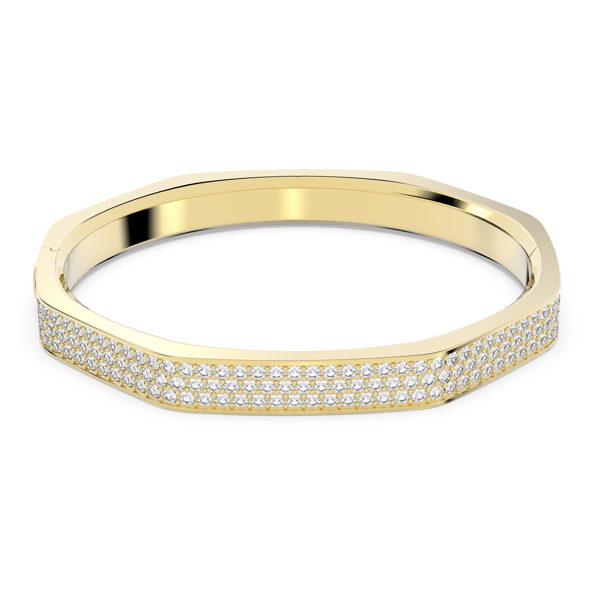 Ru.アクセサリーteraさま Swarovski Dextera bangle, Octagon shape, White, Gold-tone plated