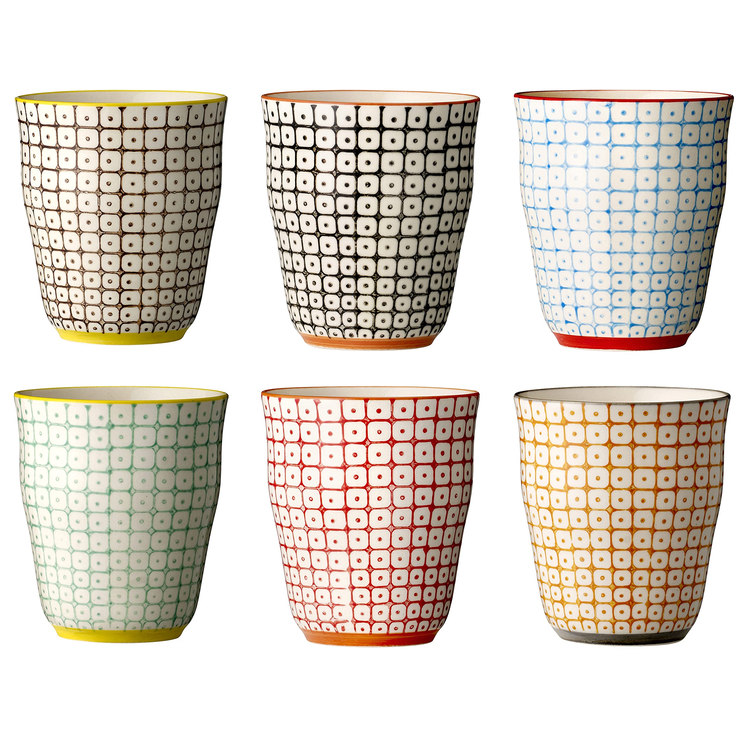 Bloomingville Carla Ceramic Mugs, 8.5 x 9.5 cm, 6