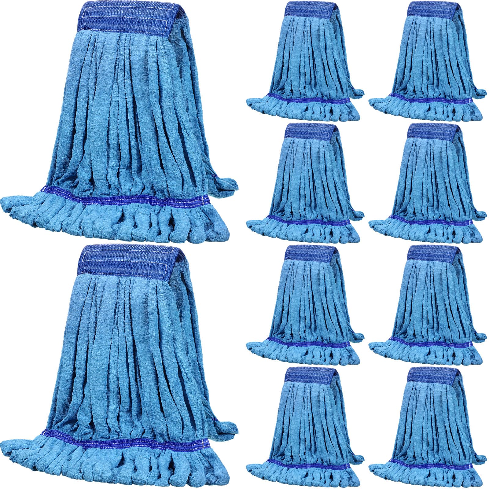 Lallisa 10 Pcs Commercial Mop Head Replacement Tube Microfiber Mop Heads for Floor Cleaning Industrial Mop Heads Looped End Wet Mop Head Refill for