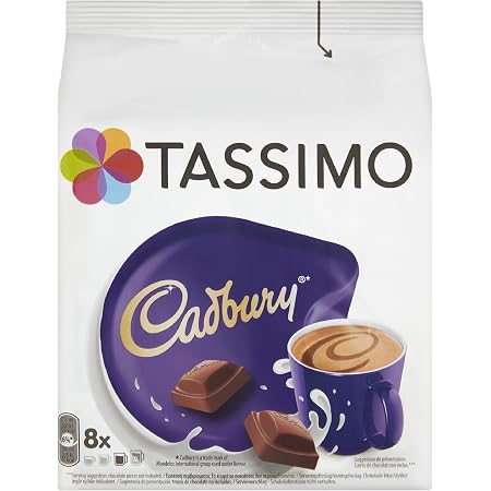 Tassimo Cadbury - Bebida de chocolate caliente - (paquete de 5, total de 40  recipientes, 40 porciones) : Amazon.es: Alimentación y bebidas
